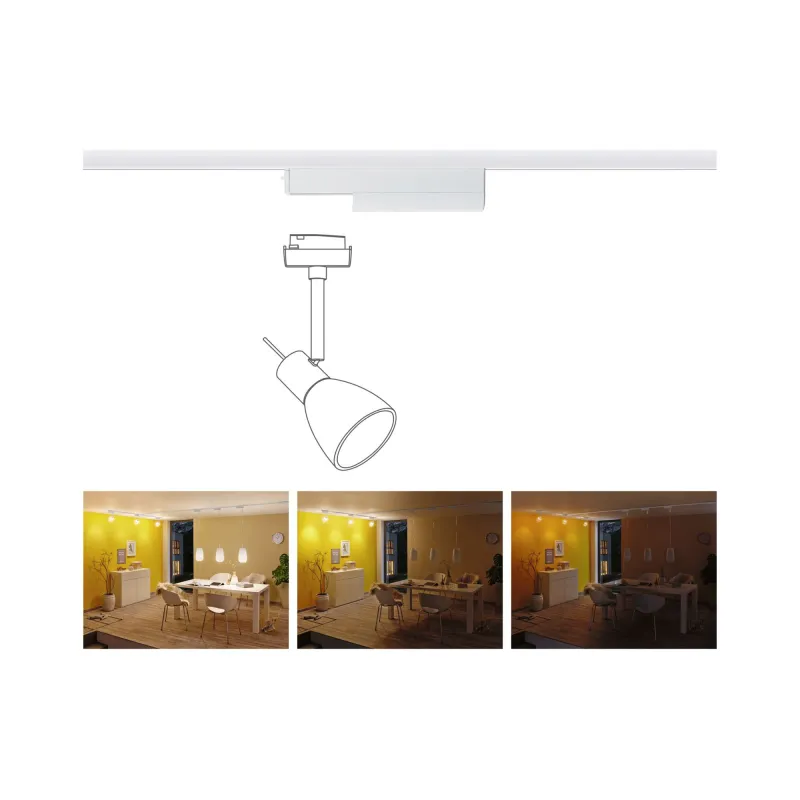 Adaptateur de Spot URail ZB 0-50W Blanc 230V plastique On/Off/grd