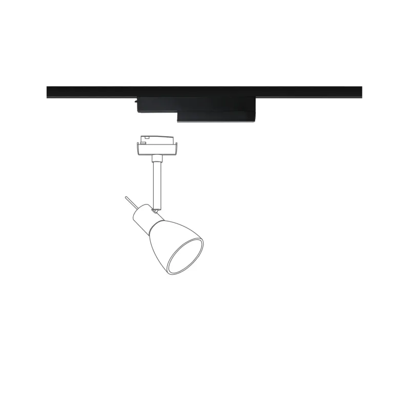 Adaptateur de Spot URail ZB 0-50W Noir dépoli 230V plastique On/Off/grd
