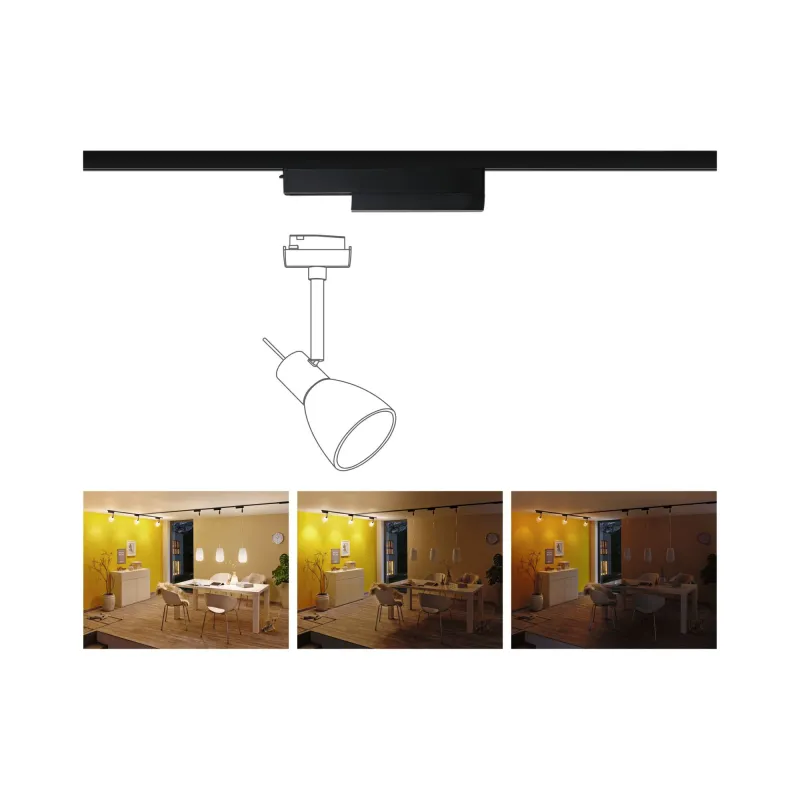 Adaptateur de Spot URail ZB 0-50W Noir dépoli 230V plastique On/Off/grd