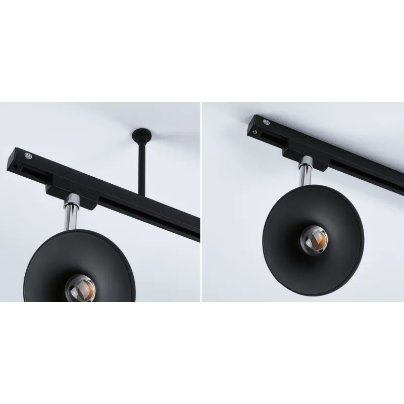 Support URail System 105mm Noir dépoli Métal
