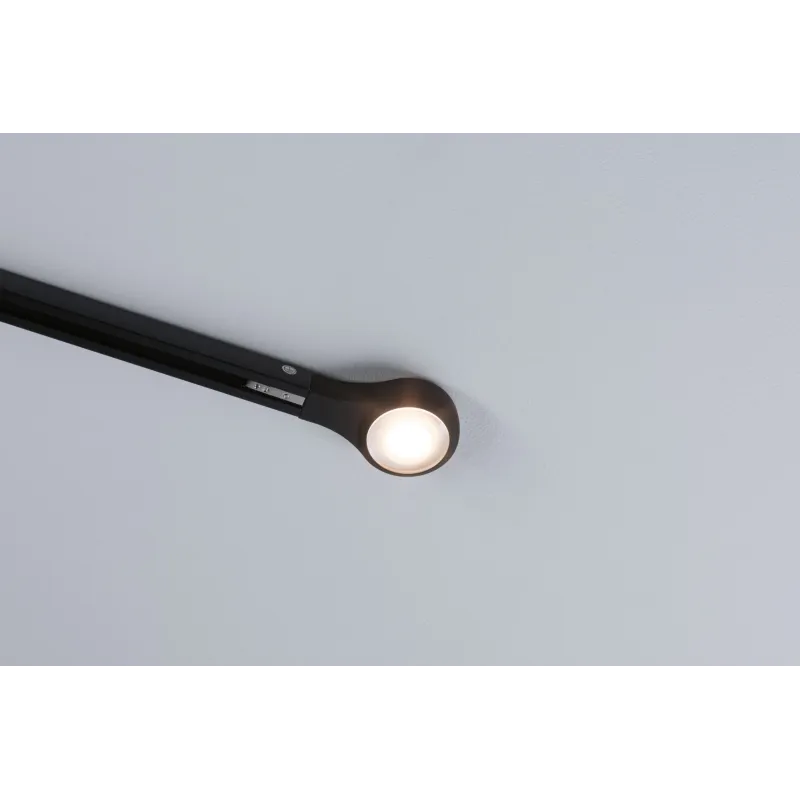 Bouchon URail LED 1x5,3W Noir dépoli 230V, métal gradable 2700K