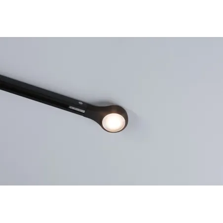 Bouchon URail LED 1x5,3W Noir dépoli 230V, métal gradable 2700K
