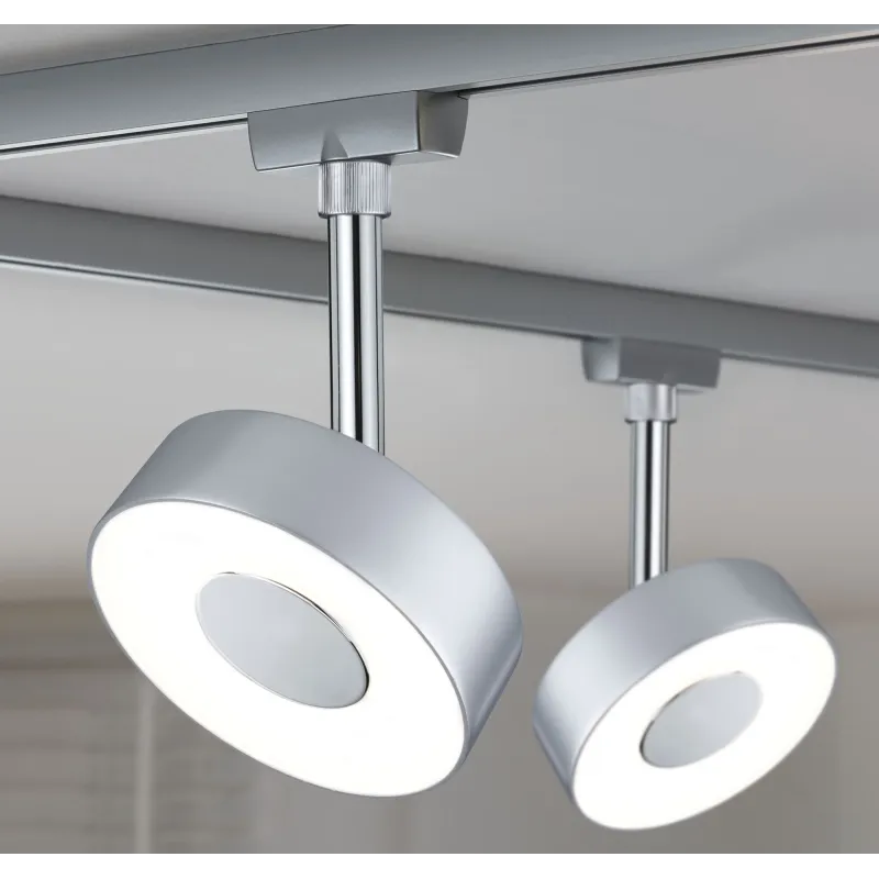 Spot URail Circle 1x5W 4000K Chrome dép /Chrome 230V Métal/plastique grd