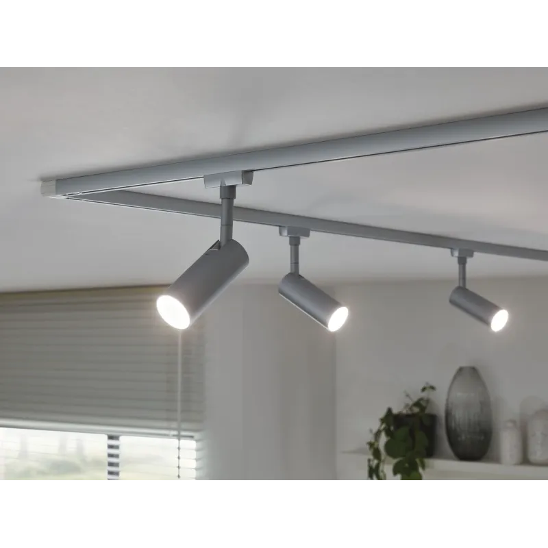 Spot URail Tubo 1x5W 4000K Chrome dép 230V métal non gradable