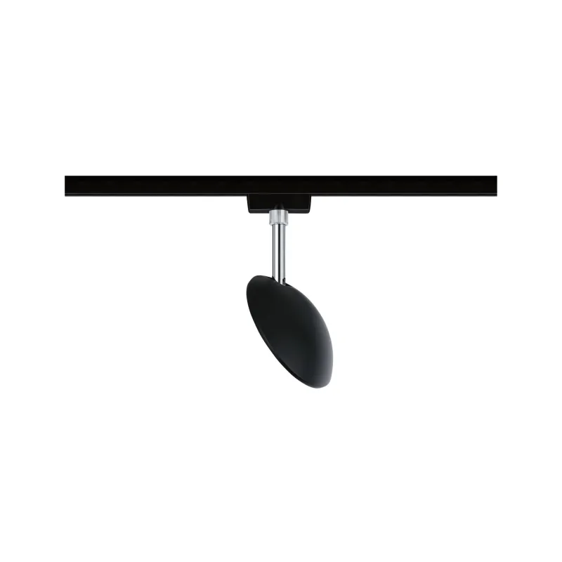 Spot URail Sphere 7,5W 4000K Noir dép /Chrome 230V plastique gradable