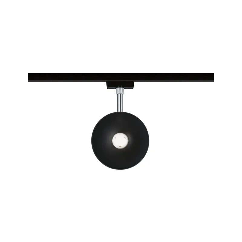 Spot URail Sphere 7,5W 4000K Noir dép /Chrome 230V plastique gradable