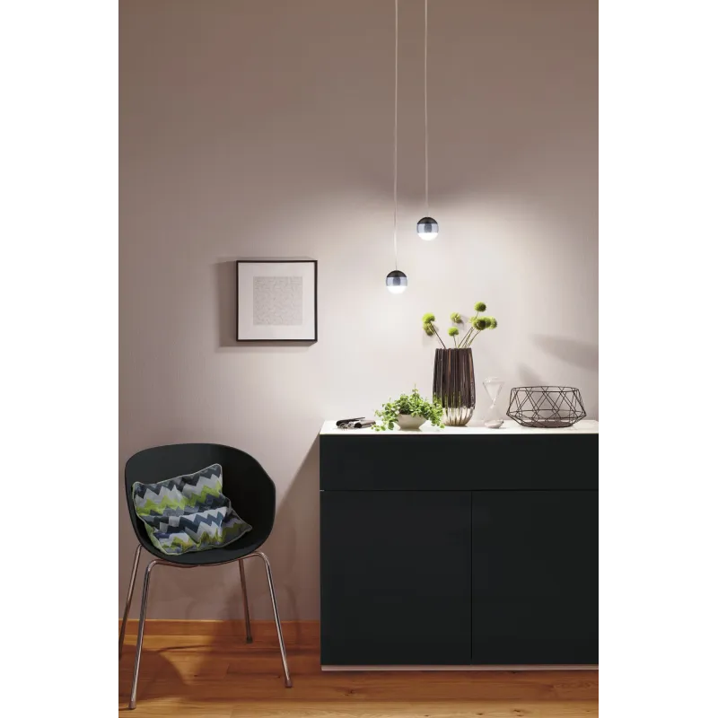 Suspension URail Capsule II 6W 4000K Nr dép/Chrome 230V métal/Syn gradable