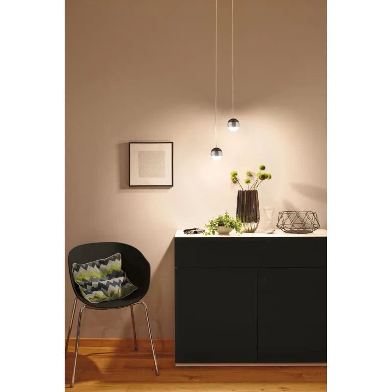 Suspension URail Capsule II 6W 2700K Nr dép/Chrome 230V métal/Syn gradable