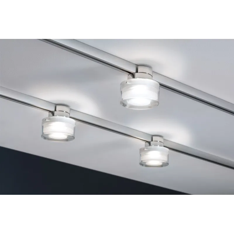 URail Ceiling Topa 1x5,2W Chrome /Clair/Satin 230V Métal/Acrylique