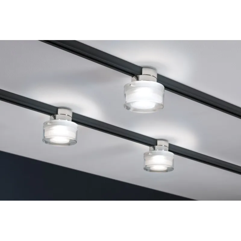 URail Ceiling Topa 1x5,2W Chrome /Clair/Satin 230V Métal/Acrylique