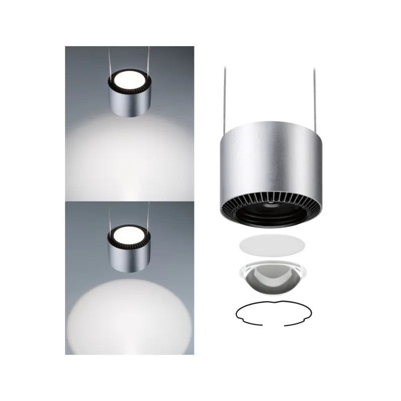 Suspension URail Aldan 13W 4000K Cr dép/ Noir 230V métal/plastique gradable