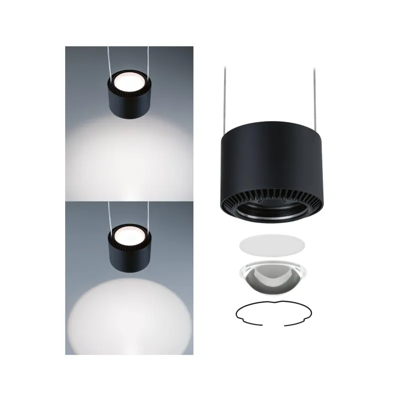 Suspension URail Aldan 13W 4000K nr dép/ Noir 230V métal/plastique gradable