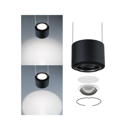 Suspension URail Aldan 13W 4000K nr dép/ Noir 230V métal/plastique gradable