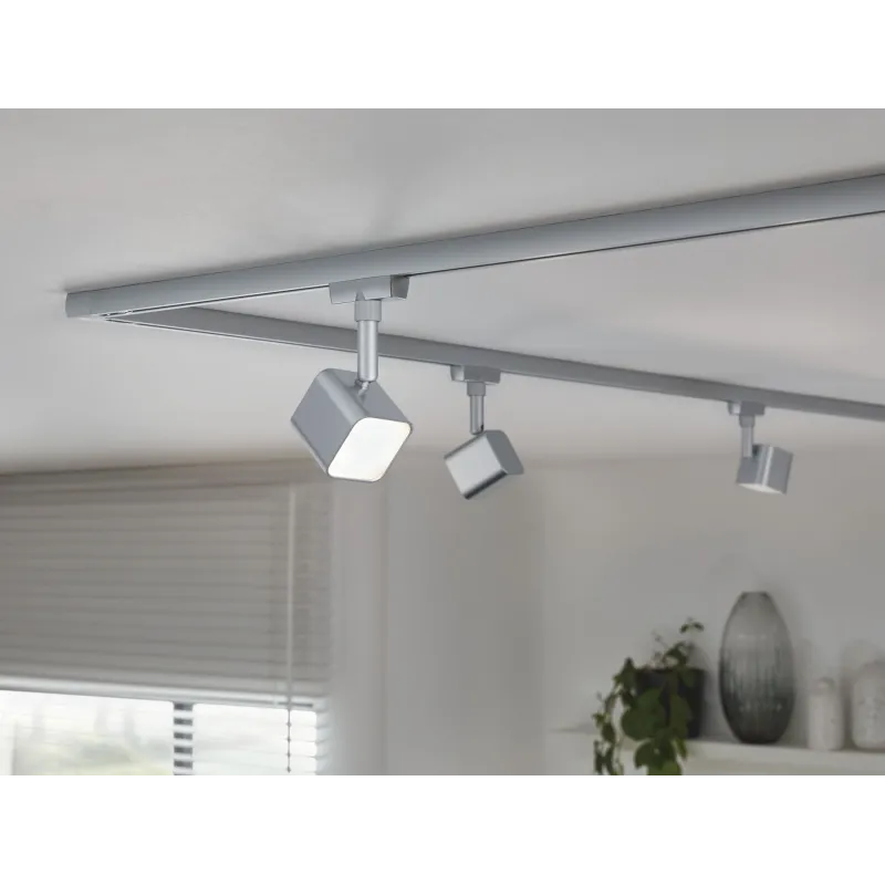 Spot URail Muri 1x4W Chr dép 230V mét/verre 3000K Non-grd