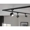 Spot URail Muri 1x4W Noir dép 230V mét/verre 3000K Non-grd