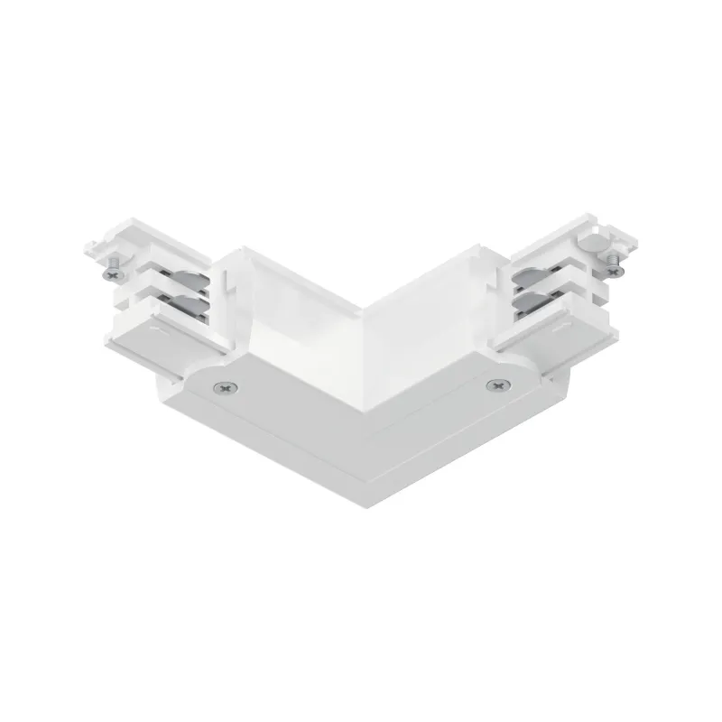 Connecteur en L ProRail3 Terre ext Blanc 230V métal/plastique 3 phases