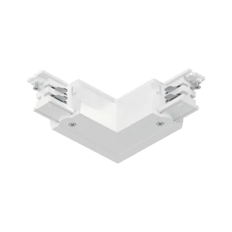 Connecteur en L ProRail3 Terre ext Blanc 230V métal/plastique 3 phases