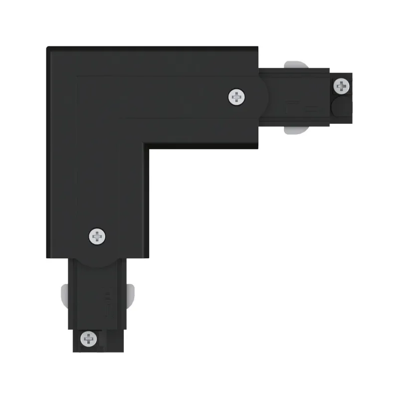 Connecteur en L ProRail3 Terre ext Noir 230V métal/plastique 3 phases
