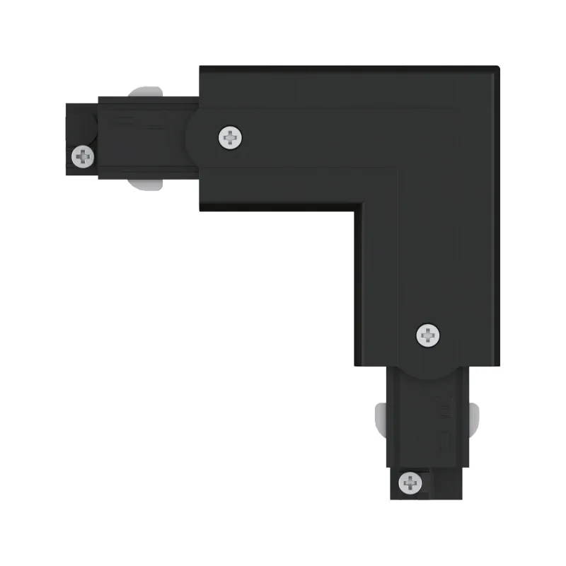 Connecteur en L ProRail3 Terre ext Noir 230V métal/plastique 3 phases