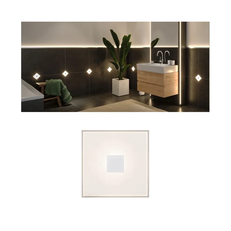 Extension LumiTiles Square 10x10cm 1x0,8W 2700K 12V Blanc Syn/Alu