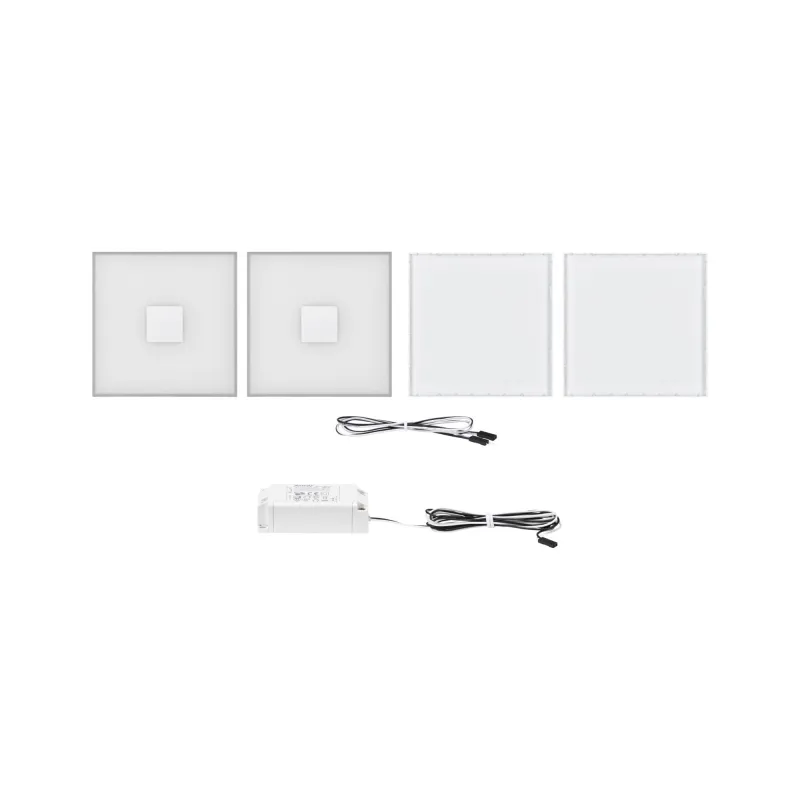 LumiTiles Basic Set Square 10x10cm 2x0,8W 2700K 12V Blanc Syn/Alu