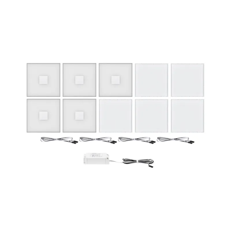 LumiTiles Basic Set Square 10x10cm 5x0,8W 2700K 12V Blanc Syn/Alu