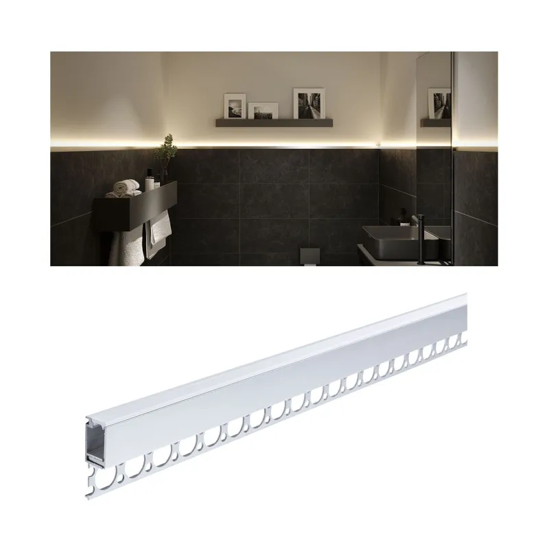Profilé Encastré LumiTiles Top 2m avec diffuseur Alu anodisé/Satin