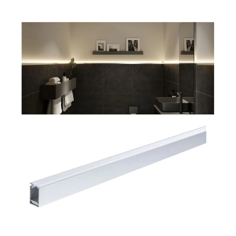 Profilé en saillie LumiTiles Top 1m avec diffuseur Alu anodisé/Satin