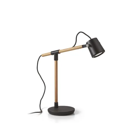 lampe à poser Branch GU10 LED 9W noir-chêne