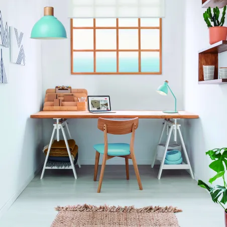 Suspension Vala E27 60W bleu clair