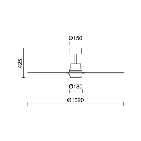 Fan Breeze IP20 LED SMD 18W 3K 1800LM Ø132CM Blanc / érable naturel