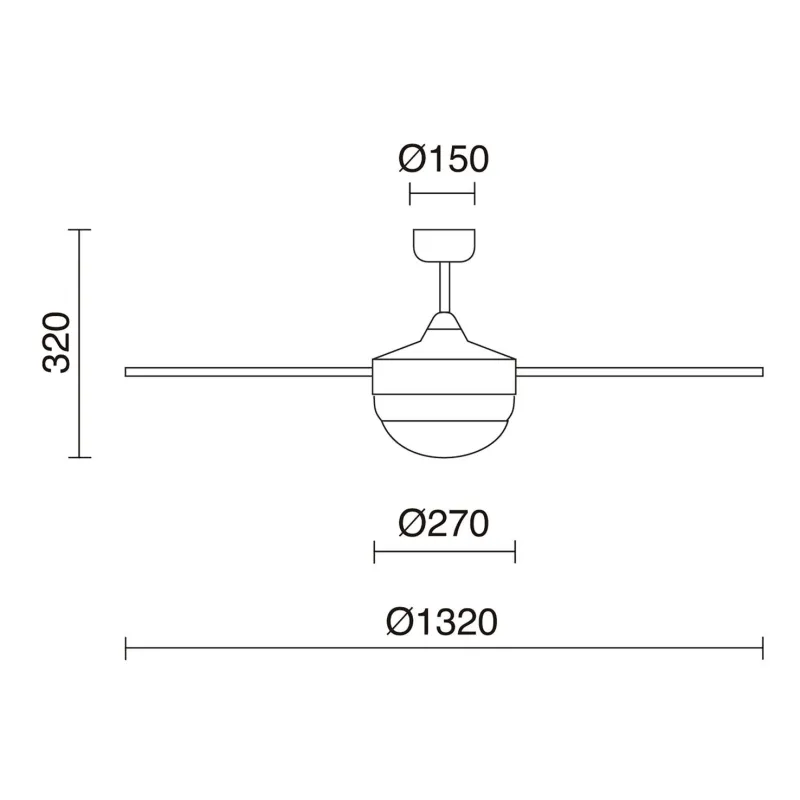 Nick IP20 2XE27 2x6W Ø132cm