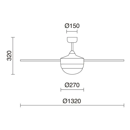 Nick IP20 2XE27 2x6W Ø132cm