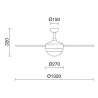 Nick IP20 2XE27 2x6W Ø132cm