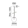Suspension Oxy D.200mm E27 40W Chrome Opal