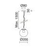 Suspension Oxy D.200mm E27 40W Opal Gold