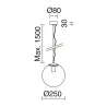 Suspension Oxy D.250mm E27 40W noir Opal