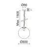 Suspension Oxy D.300mm E27 60W Chrome Opal