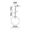 Suspension Oxy D.350mm E27 60W Opal Gold