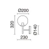 Applique oxy d.200mm e27 40w noir
