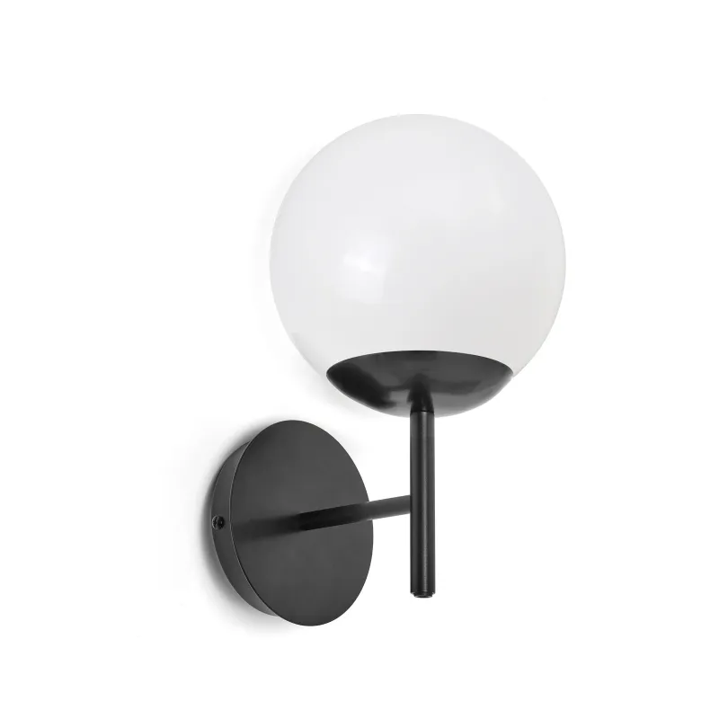 Applique oxy d.200mm e27 40w noir -opal