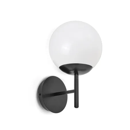 Applique oxy d.200mm e27 40w noir -opal
