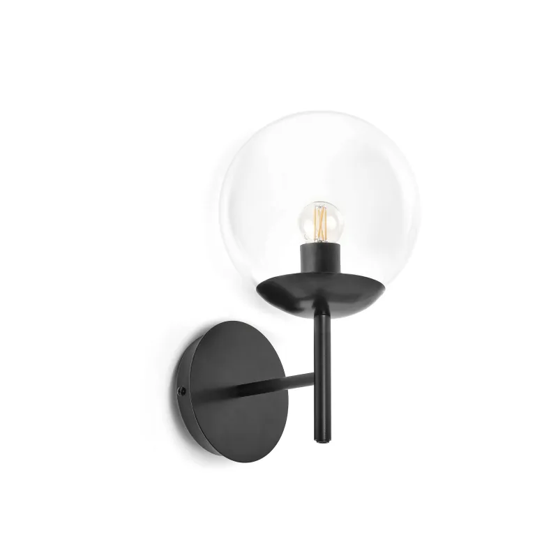 Applique oxy d.200mm e27 40w noir -opal