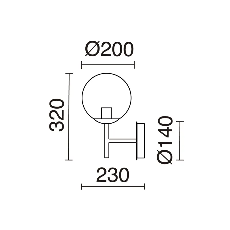 Applique oxy d.200mm e27 40w oro-opale