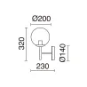 Applique oxy d.200mm e27 40w oro-opale