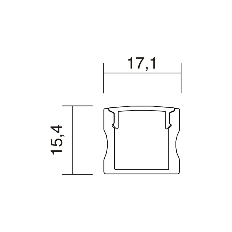 Profil en " U "" Townhouse 17,1x15,4mm anod. (3m)
