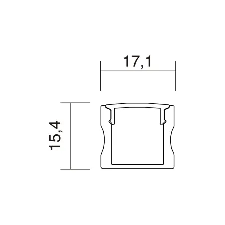 Profil en " U "" Townhouse 17,1x15,4mm anod. (3m)