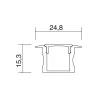 Profil pour "U" intégré 24,8x15,3mm anod. (3m)