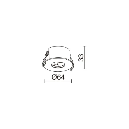 Encastré Base Dube. C / conducteur. 1 connecteur blanc 64mm