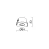 Encastré Base Dube. C / conducteur. 1 connecteur 1-10V poussant 64mm noir